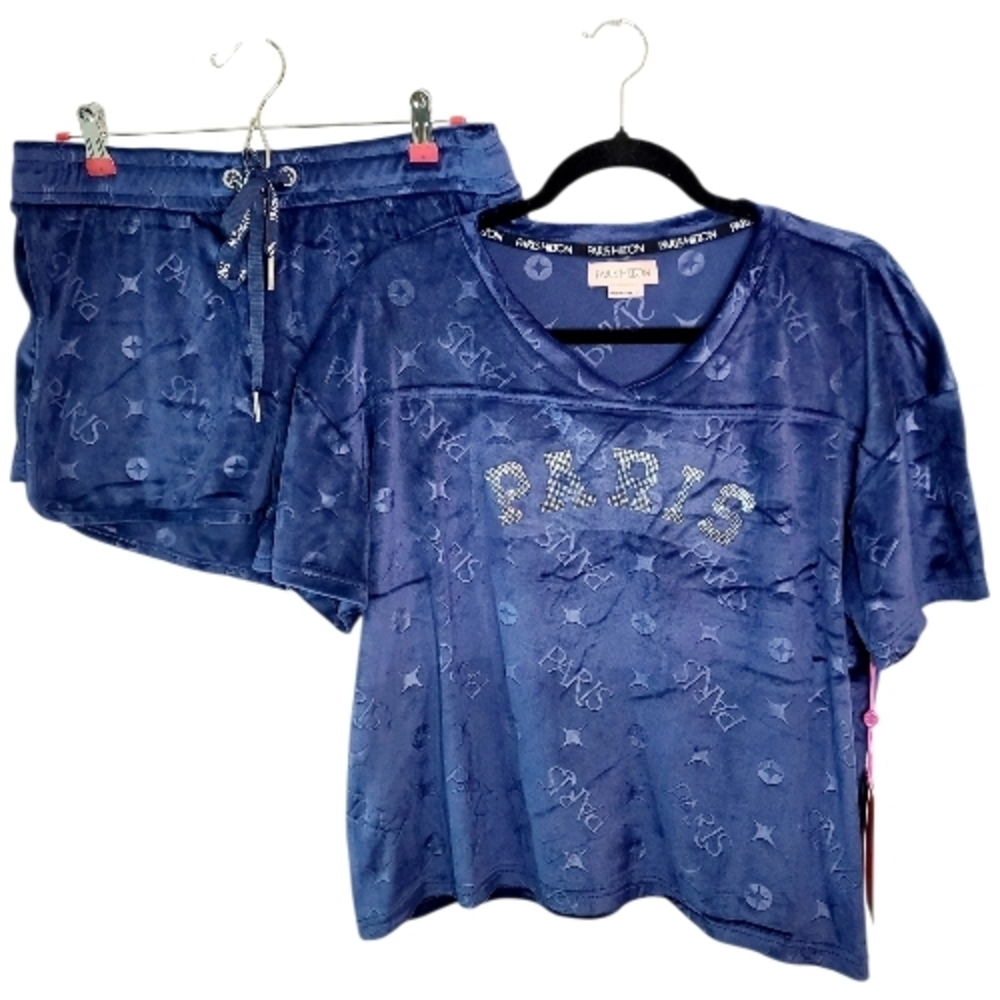Fashion Paris Women's Navy Two-Piece Sleep Set